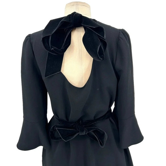 Diane von Furstenberg Augustine Velvet-trimmed Black Dress Size 4 - Picture 6 of 10